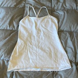 Lululemon white power Y tank top size 8